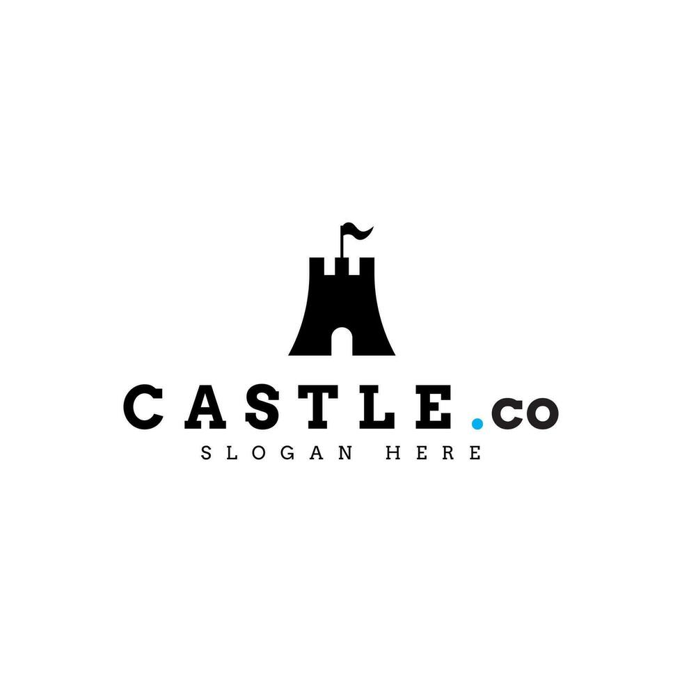 reattivo piatto castello icona logo design vettore concetto con moderno, elegante e pulito stili. silhouette castello logo attività commerciale vettore design modello