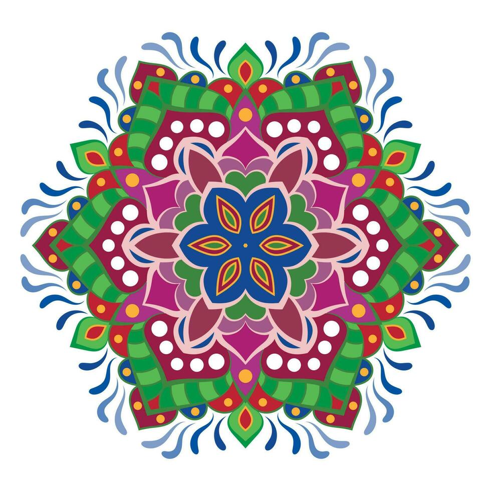 colorato floreale moderno mandala e fiore sfondo. vettore