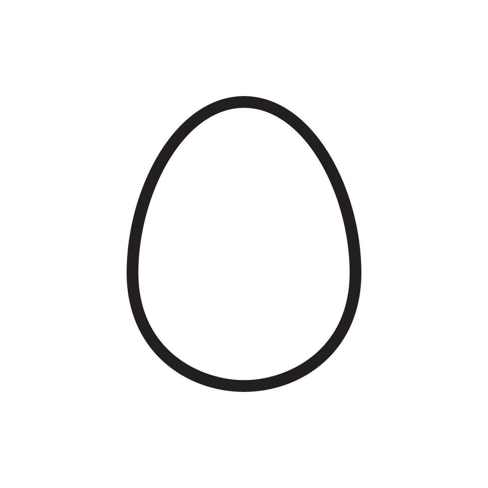uovo icona nel piatto colore stile. uovo con ombra isolato su bianca sfondo vettore
