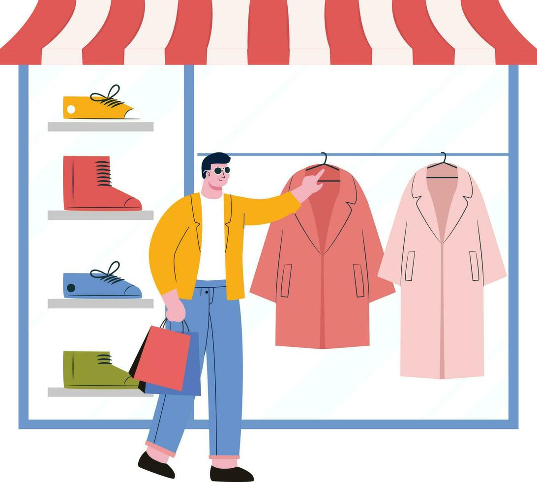 shopping a memorizzare piatto illustrazione vettore