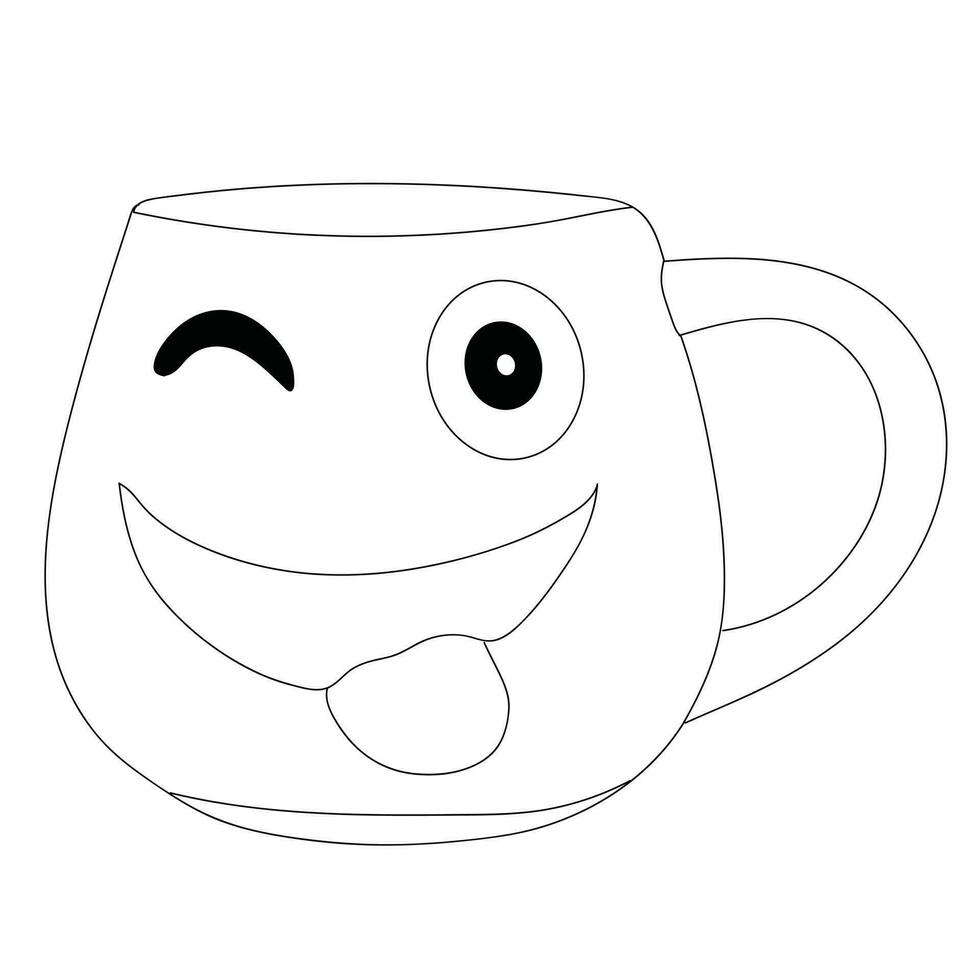 emoji tazza mano disegnato per confezione etichette o qualunque genere di design vettore