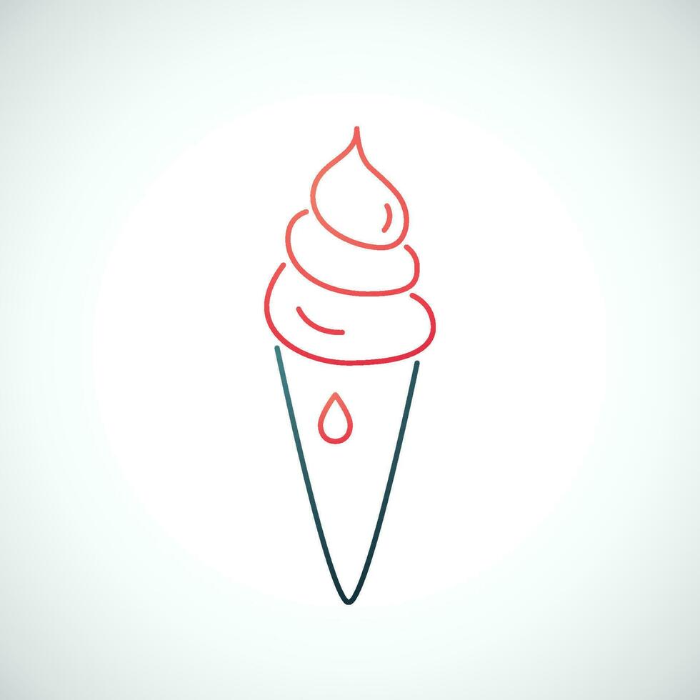 ghiaccio crema linea icona isolato su bianca sfondo. minimalista emblema di dolce ghiaccio crema nel un' cono. vettore