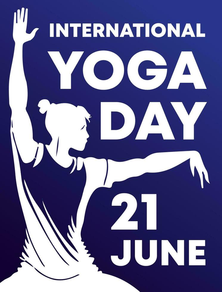 internazionale yoga giorno manifesto verticale bandiera vettore