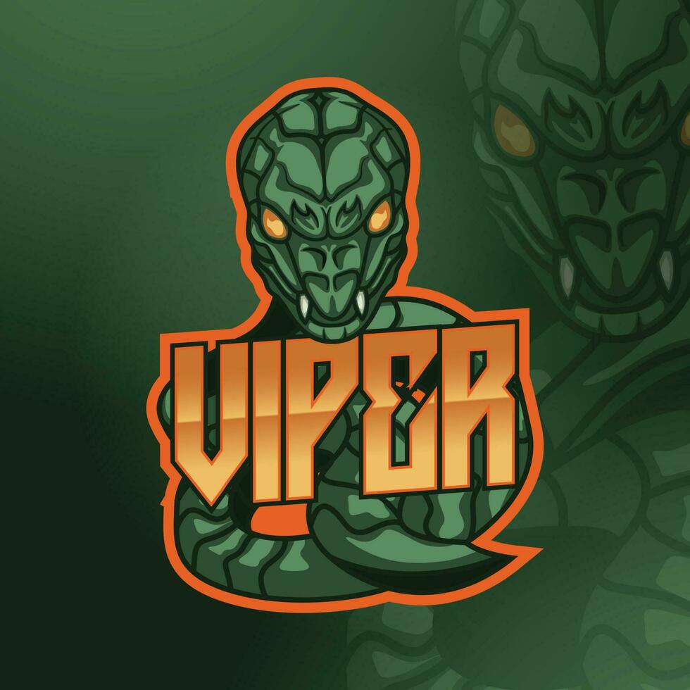 vipera serpente portafortuna esport logo design vettore