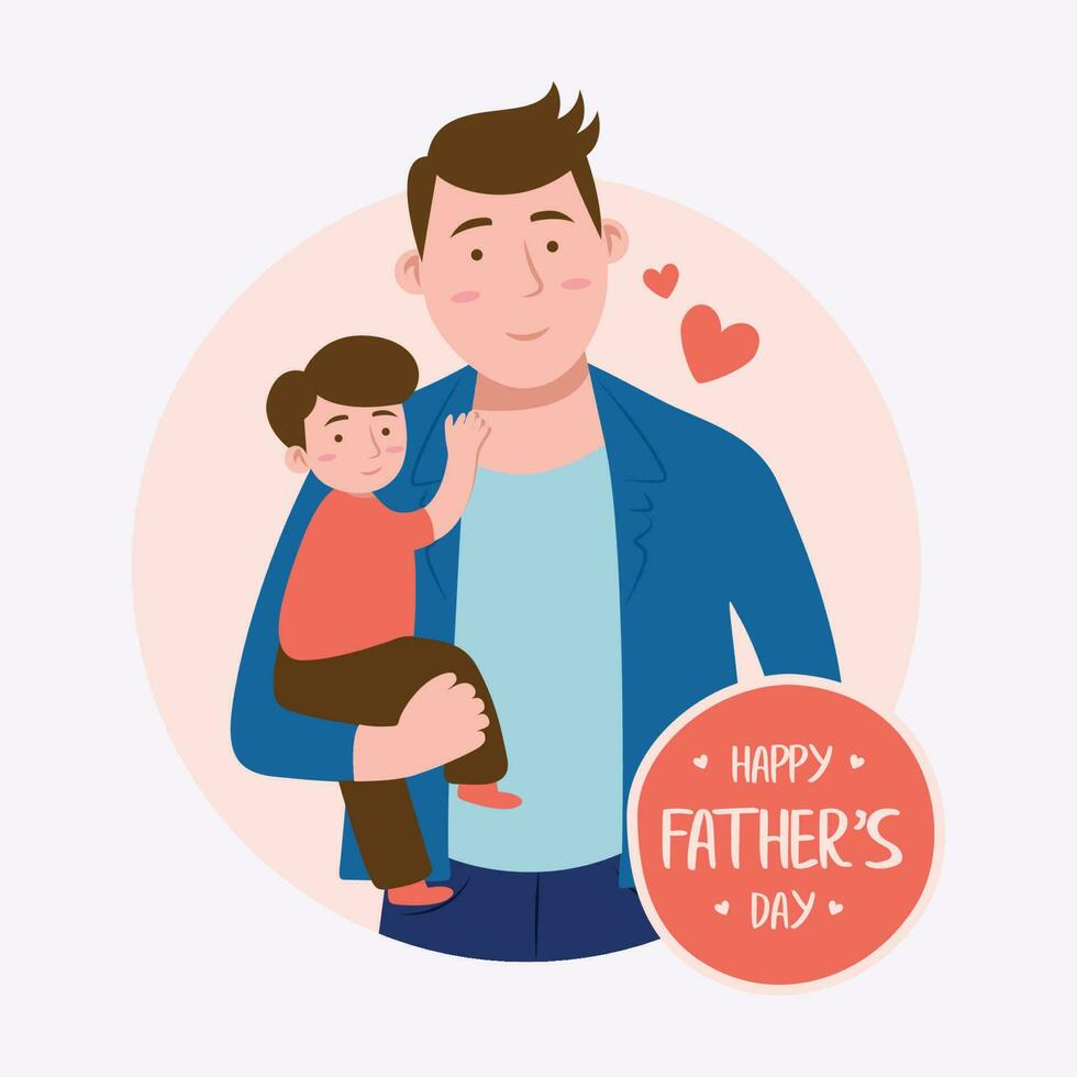 contento Il padre di giorno piatto illustrazione vettore