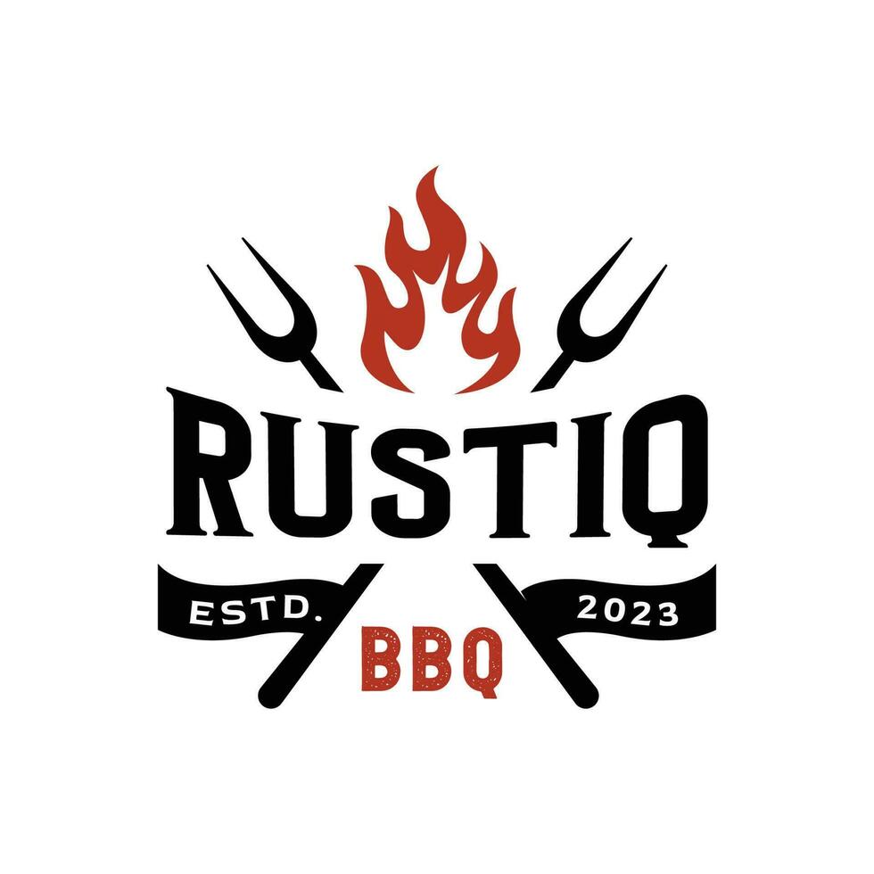 vettore barbecue logo modello ispirazione