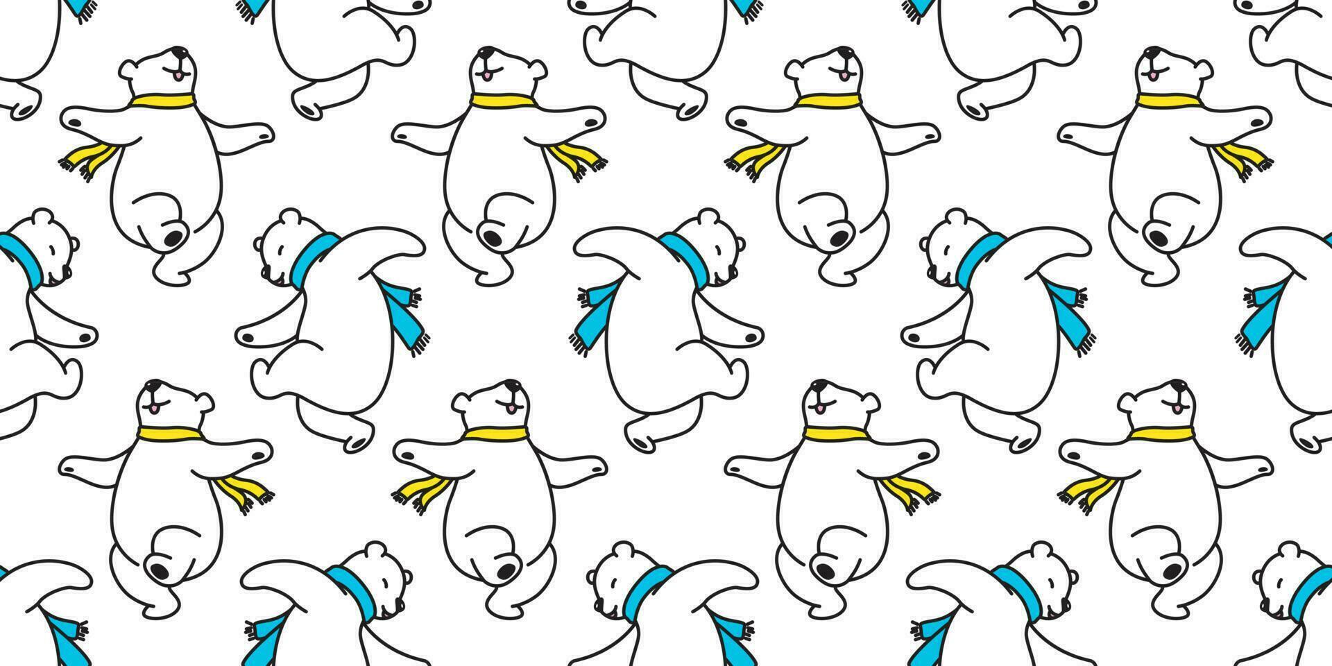 orso senza soluzione di continuità modello polare orso vettore danza isolato sfondo sfondo illustrazione cartone animato bianca