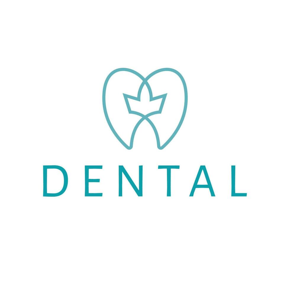 dentale vettore logo design. dente piatto logotipo. denti dantista logo modello.