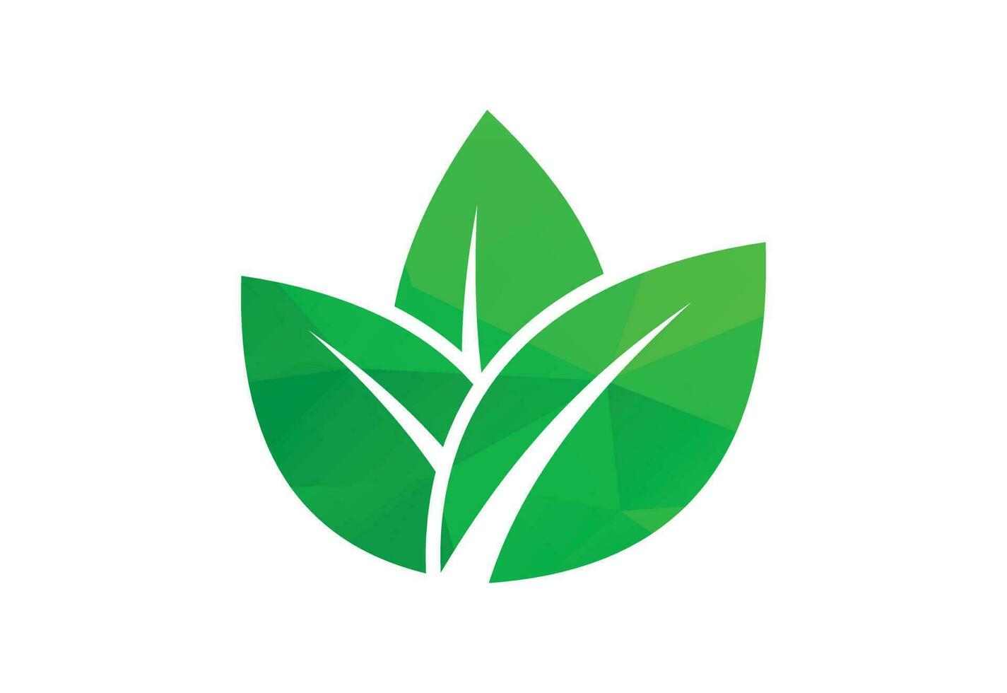 Basso poli e creativo verde natura logo disegno, vettore design modello