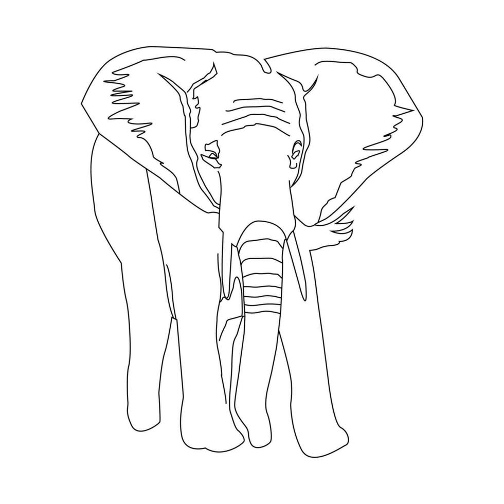 elefante linea arte vettore