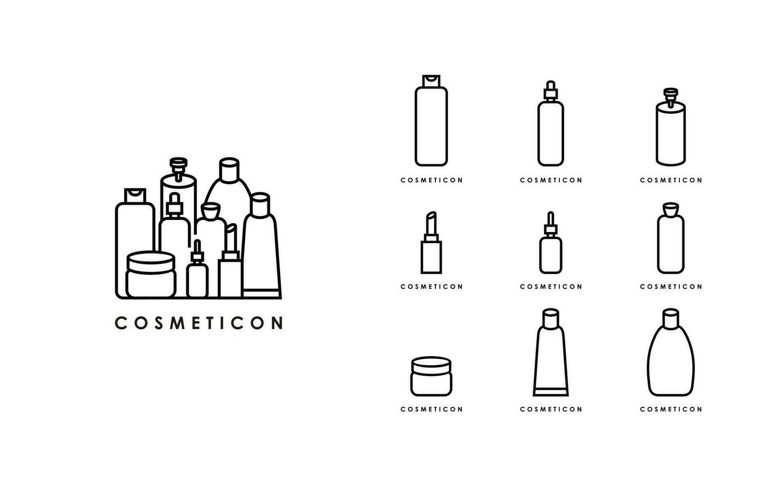 vettore grafico di cosmetico icona collezione, bellezza icona impostato modello modificabile ridimensionabile eps 10