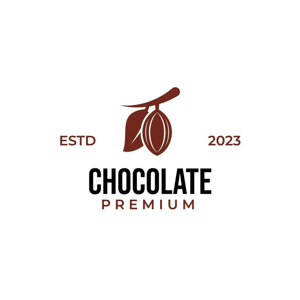 creativo cacao fagioli logo design modello nero moderno isolato vettore illustrazione