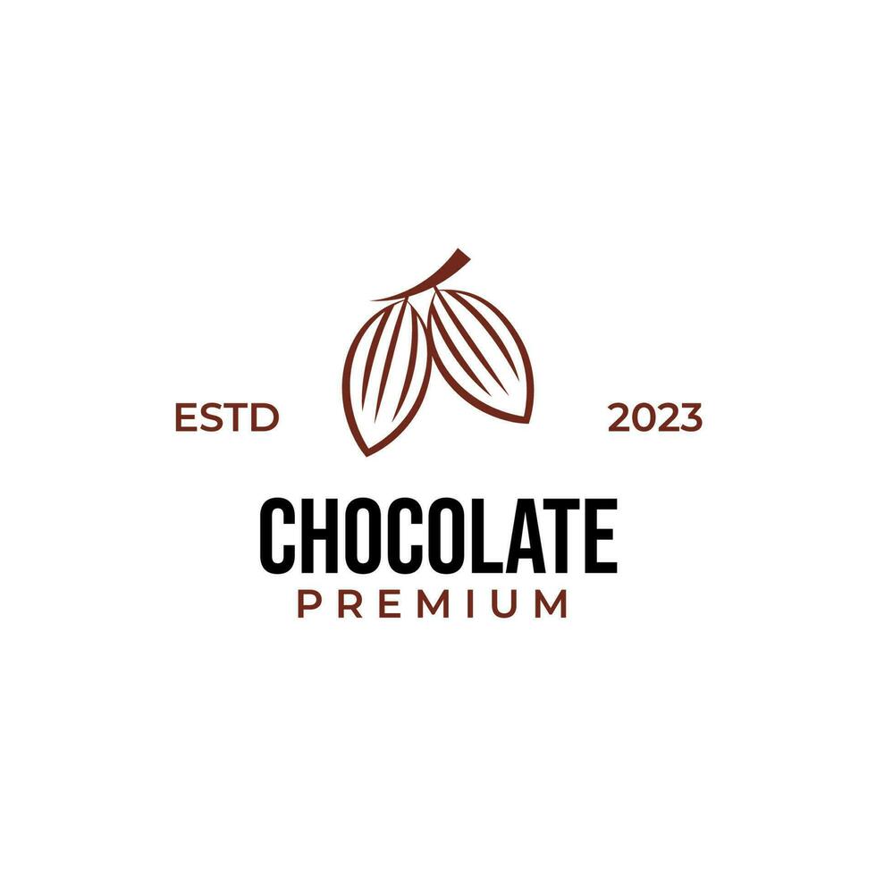 creativo cacao fagioli logo design modello nero moderno isolato vettore illustrazione