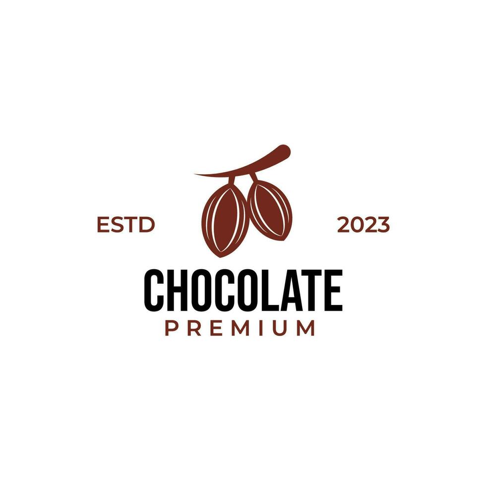 creativo cacao fagioli logo design modello nero moderno isolato vettore illustrazione