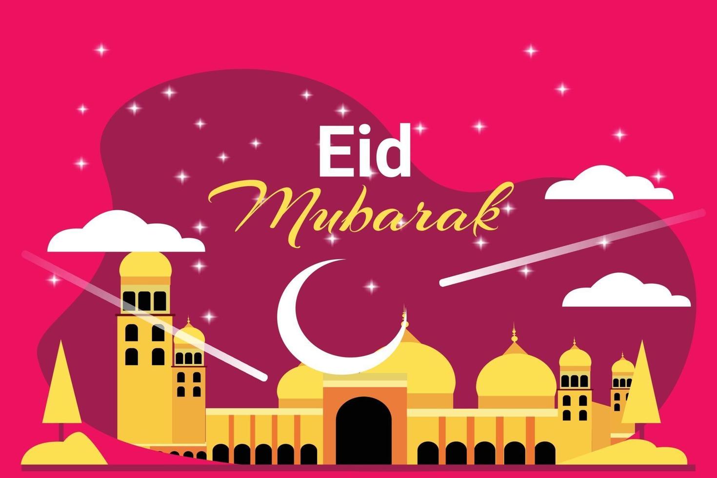 illustrazione realistica di eid mubarak vettore