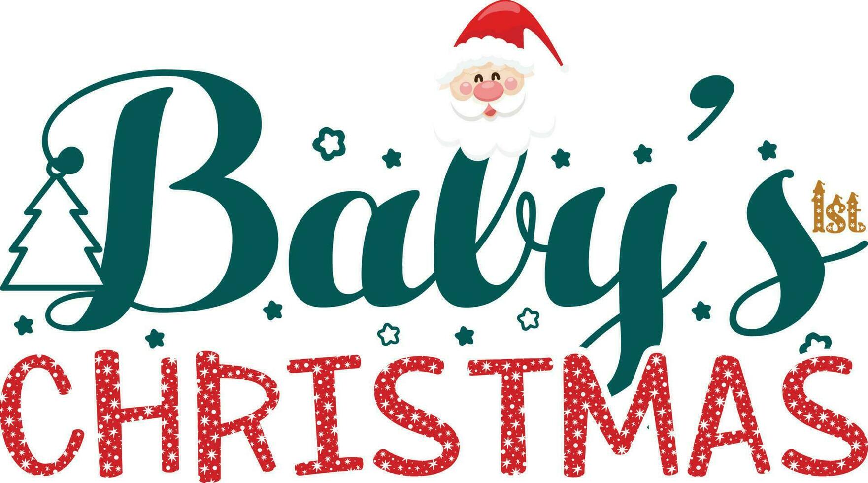 1 ° del bambino Natale maglietta design vettore