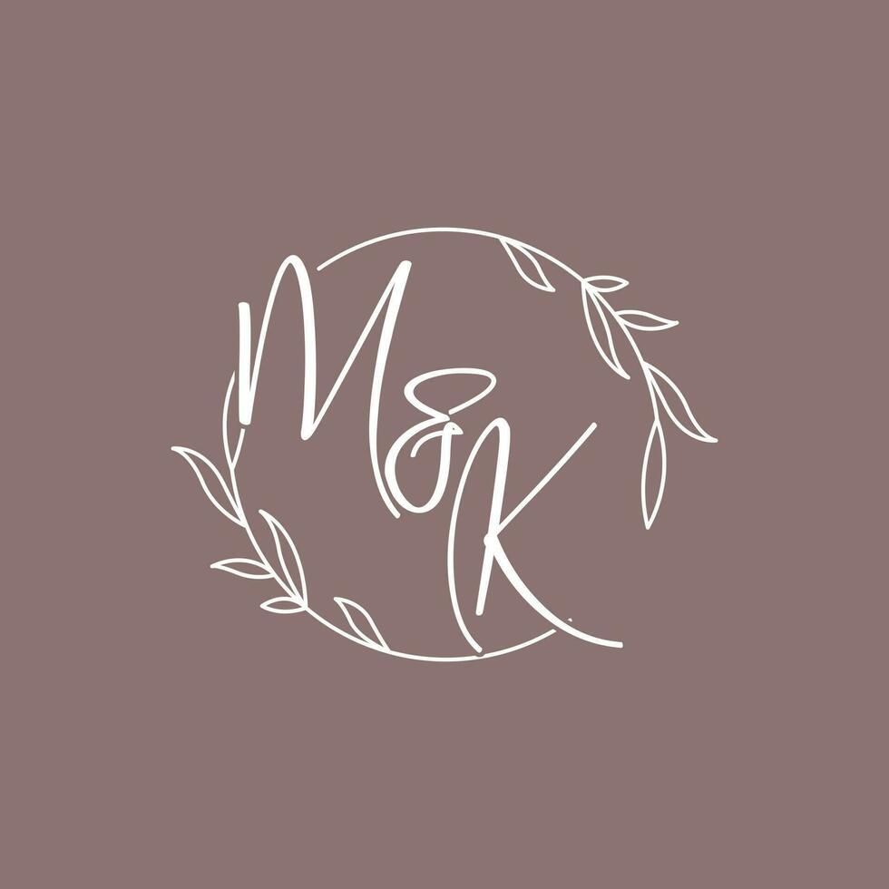 mk nozze iniziali monogramma logo idee vettore