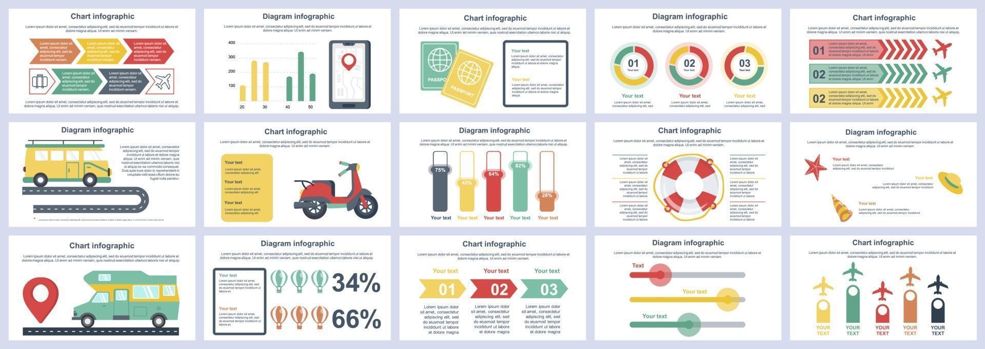 viaggio vacanza infografica presentazione diapositive modello disegno vettoriale modello