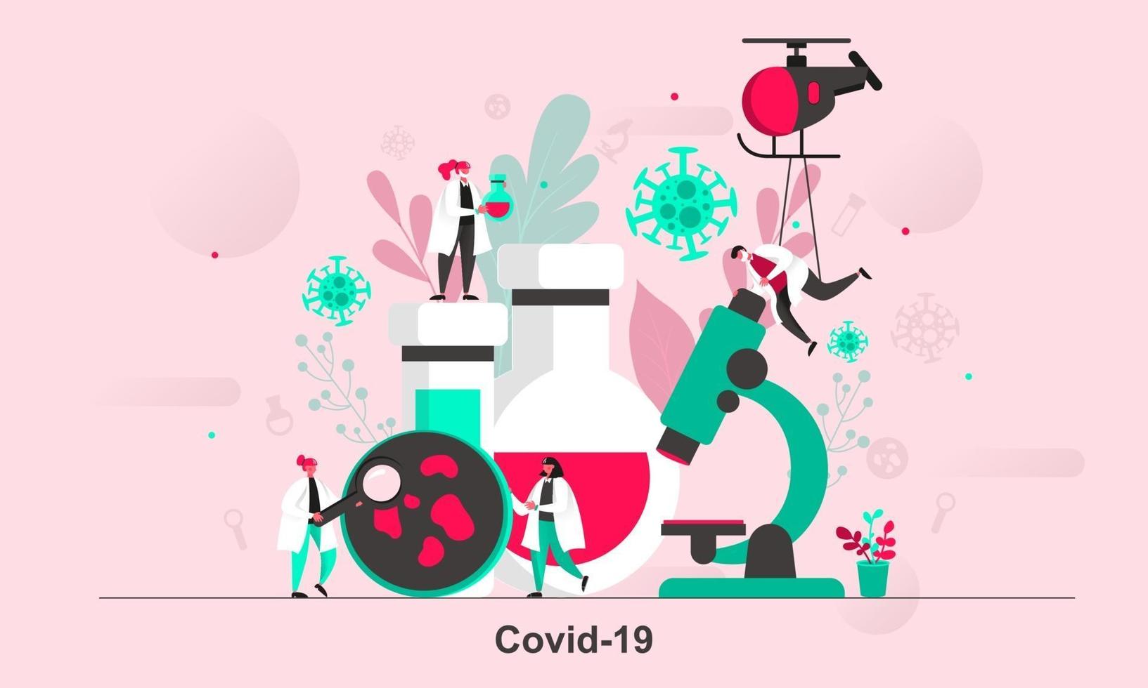 covid19 web concept design in illustrazione vettoriale stile piatto