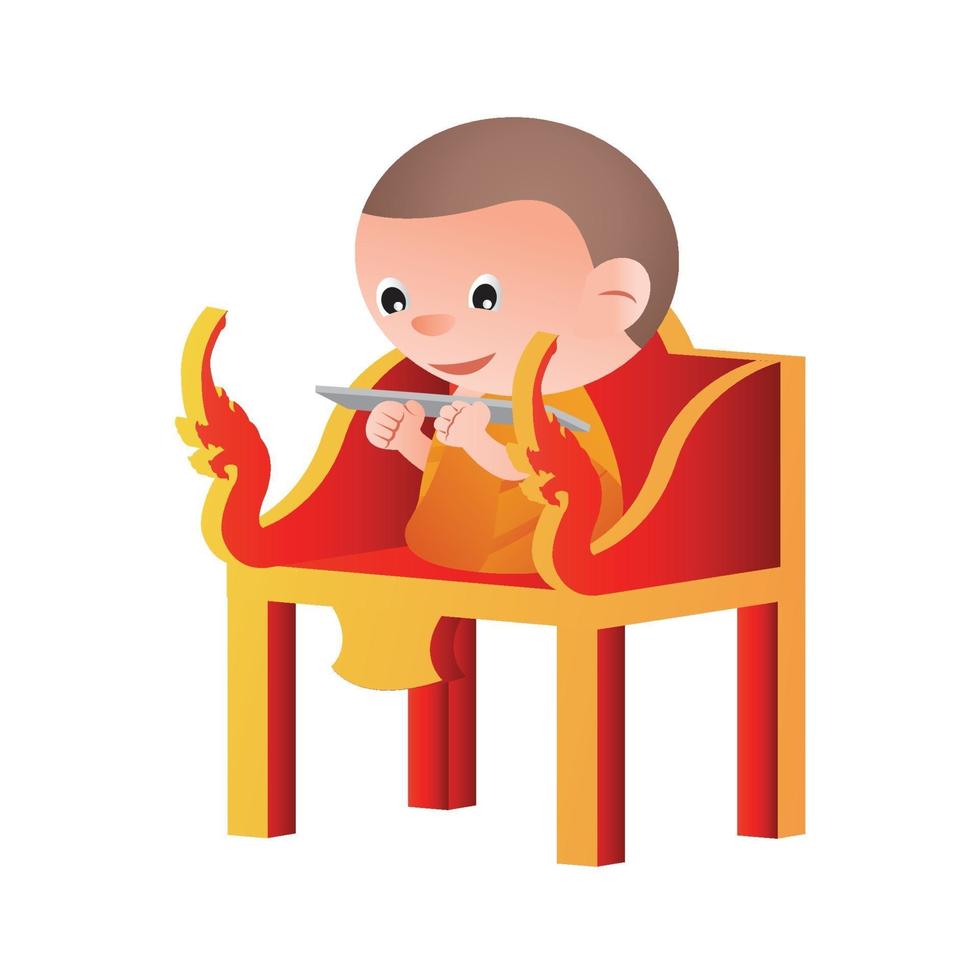 monaco siede su un pulpito vettore