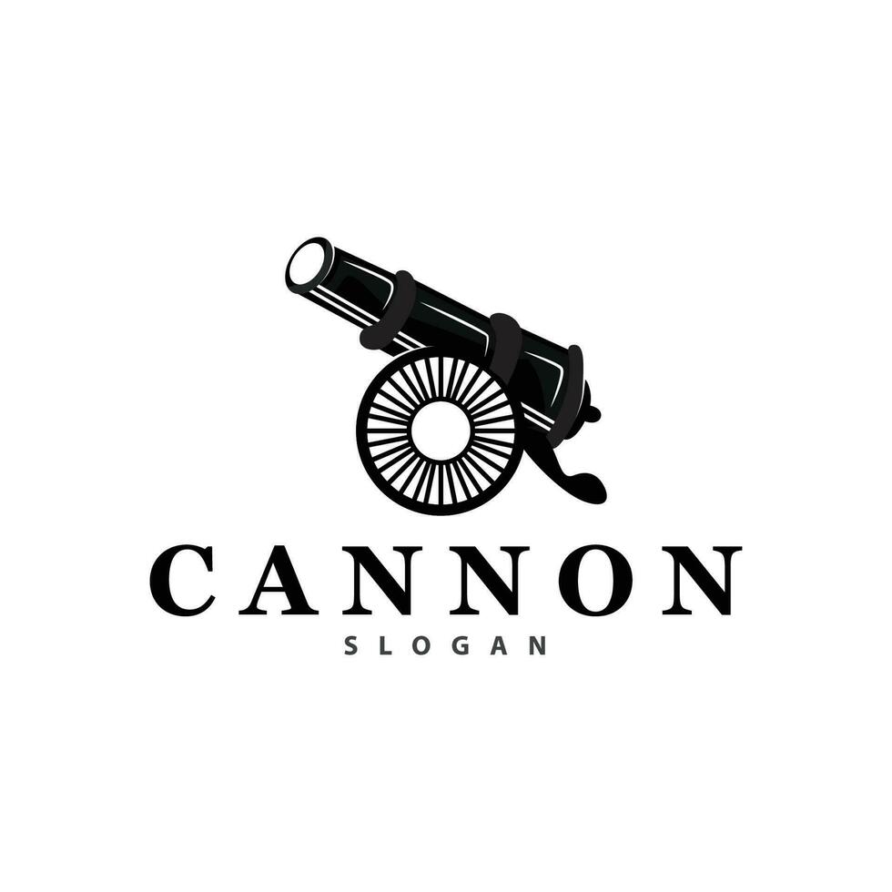 cannone logo, elegante semplice design retrò Vintage ▾ stile, guerra artiglieria vettore, illustrazione simbolo icona vettore