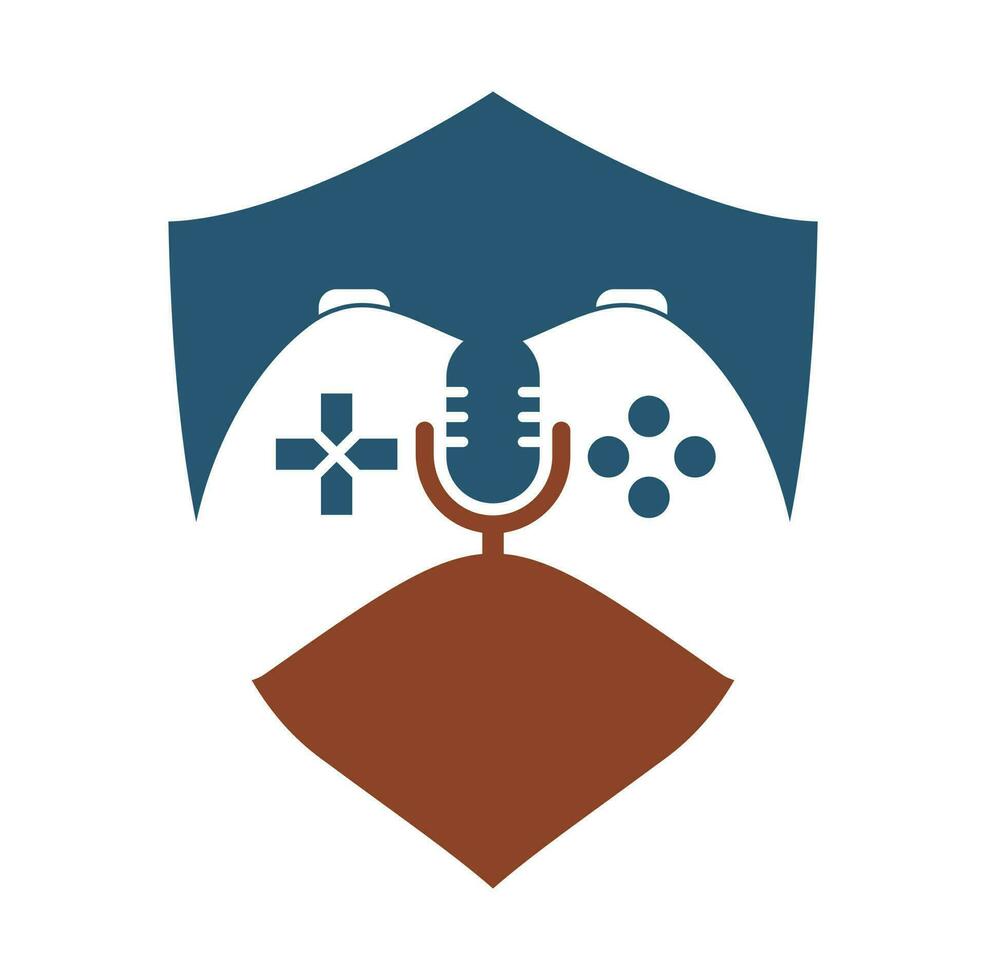 gamepad e Podcast logo design modello. vettore