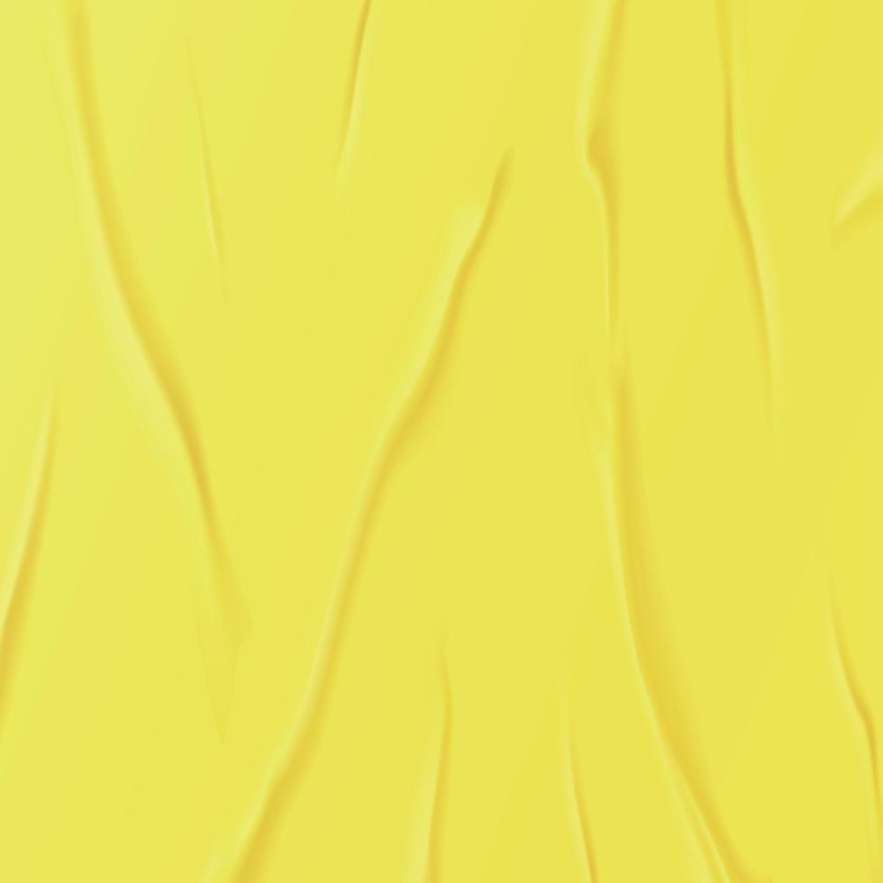 trama di sfondo giallo sgualcito realistico, pieghe - vettore