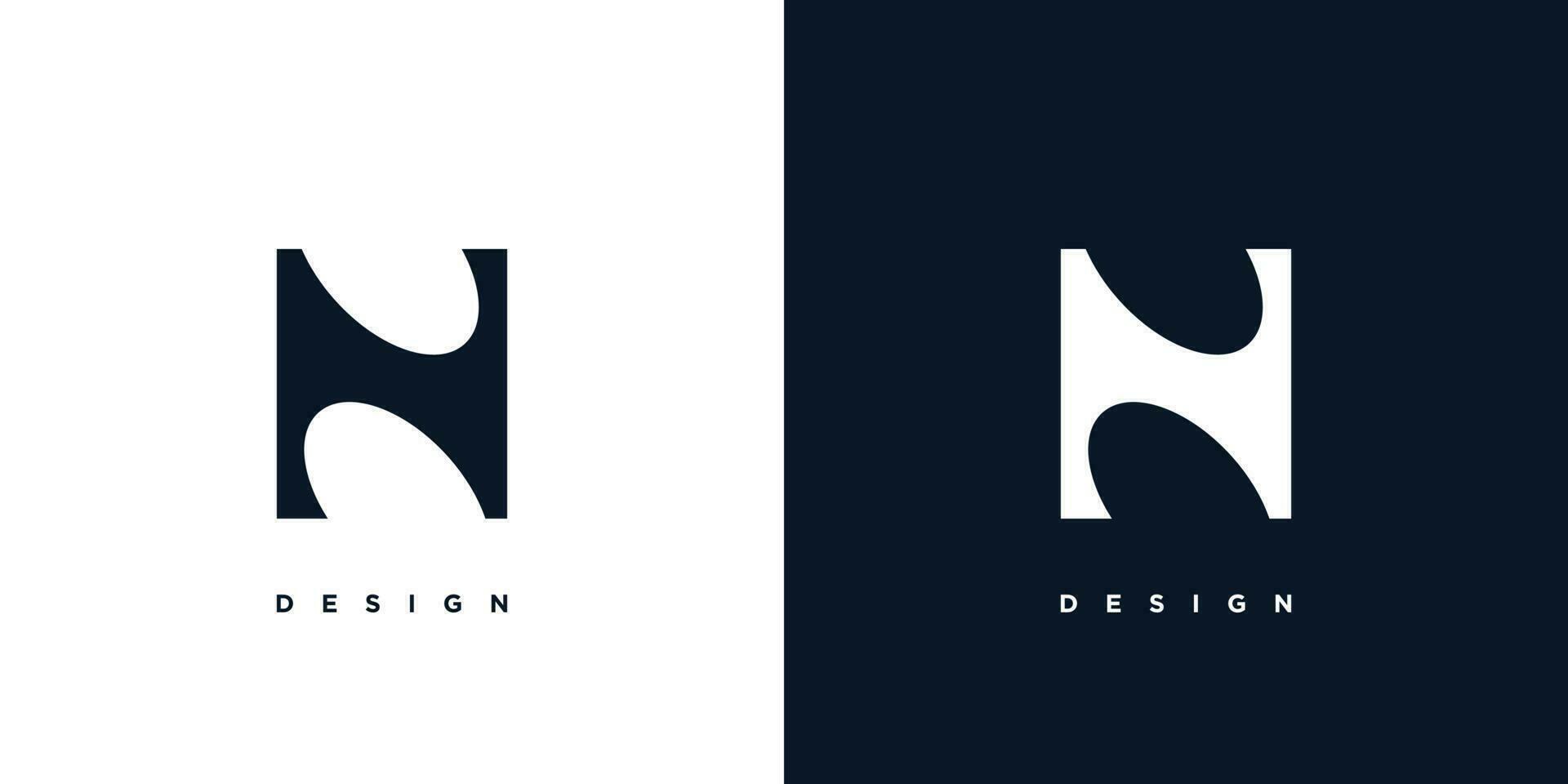 design moderno e unico del logo della lettera n iniziali vettore