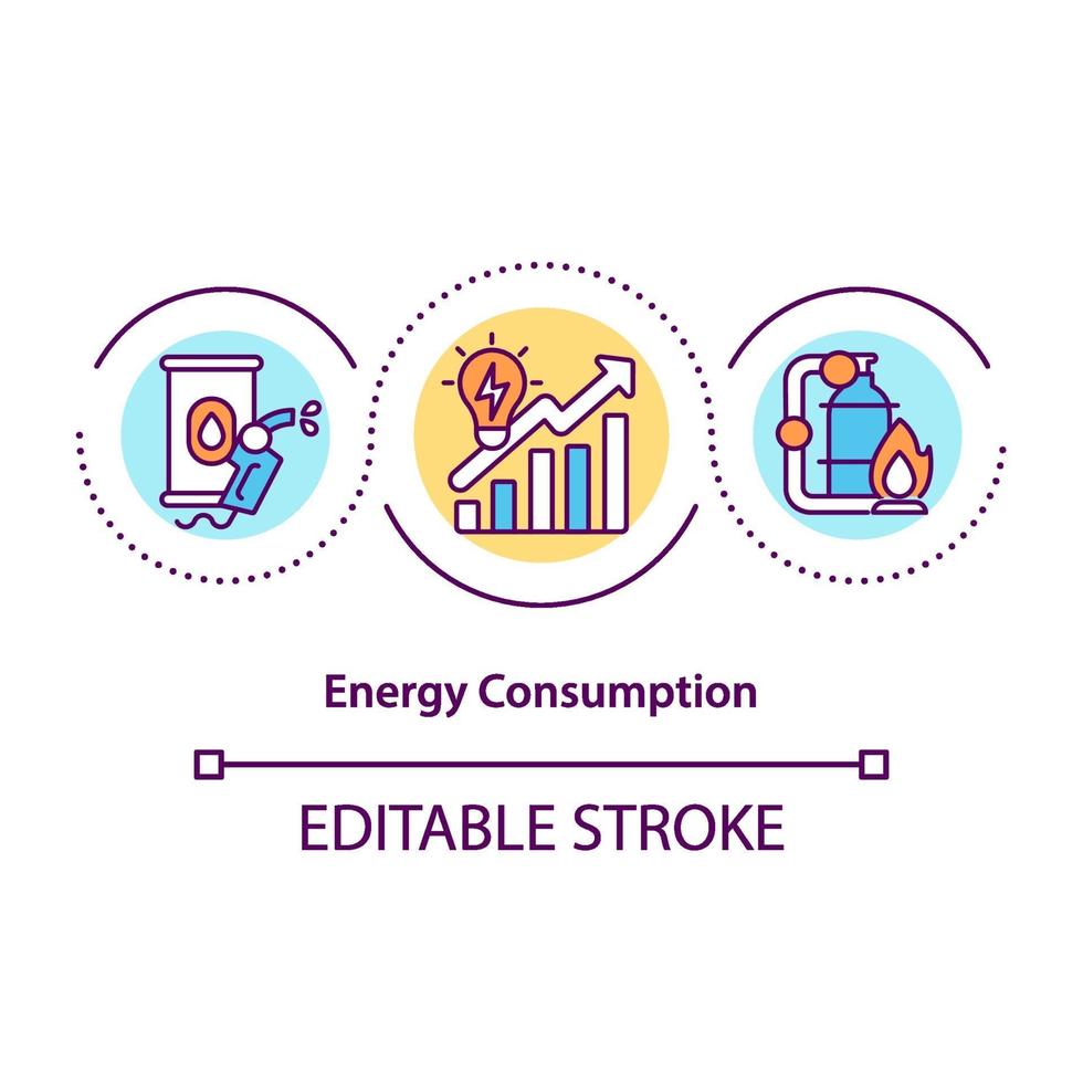 icona del concetto di consumo di energia vettore