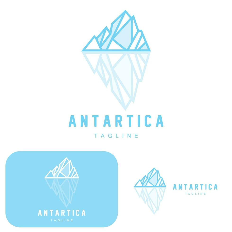 montagna logo, antartico iceberg logo disegno, natura paesaggio vettore, Prodotto marca illustrazione icona vettore