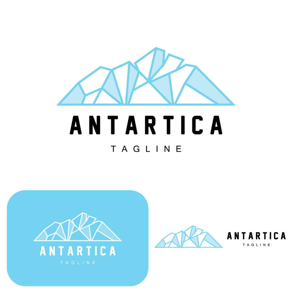 montagna logo, antartico iceberg logo disegno, natura paesaggio vettore, Prodotto marca illustrazione icona vettore