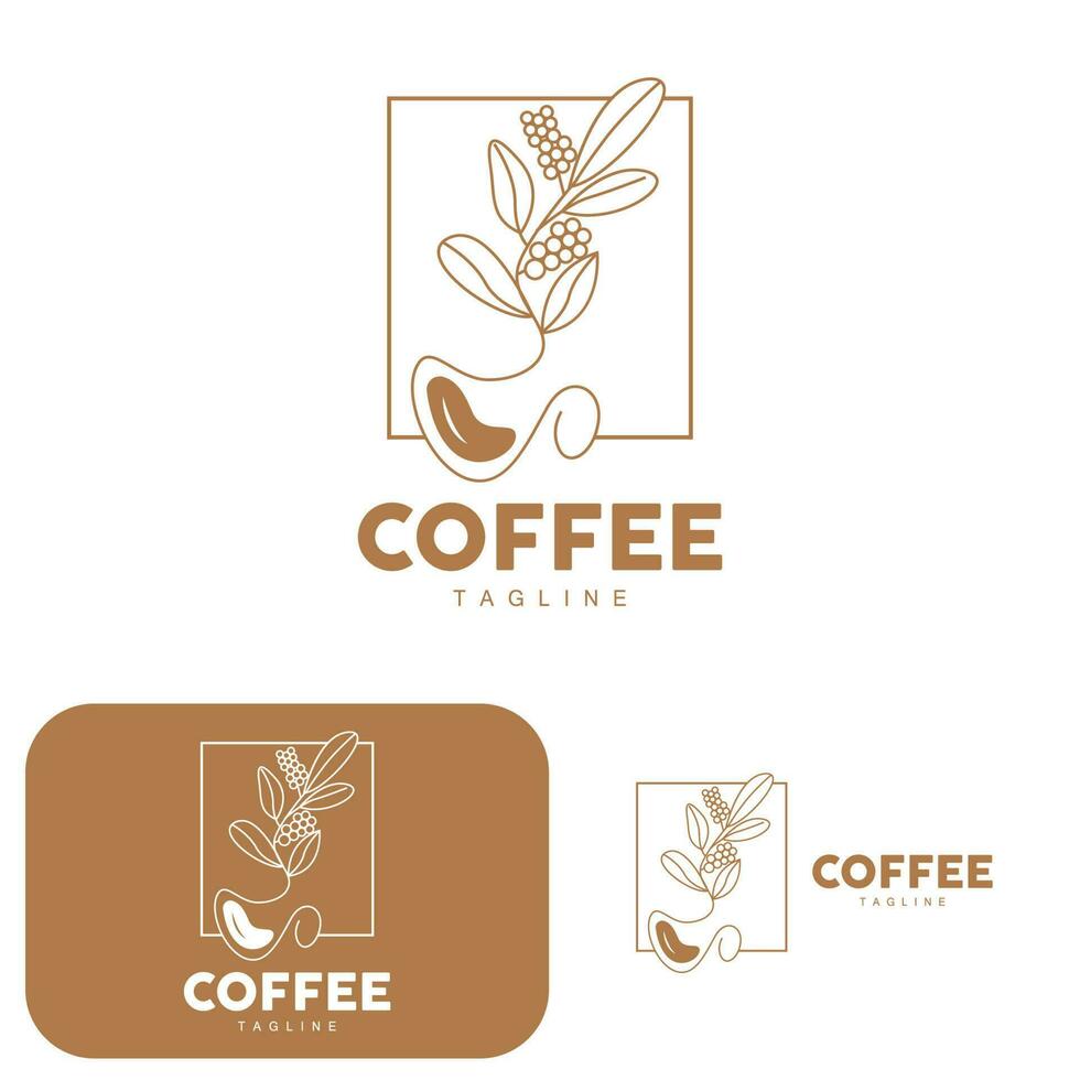 caffè logo, caffè albero disegno, bar bevanda vettore, icona marca illustrazione simbolo vettore