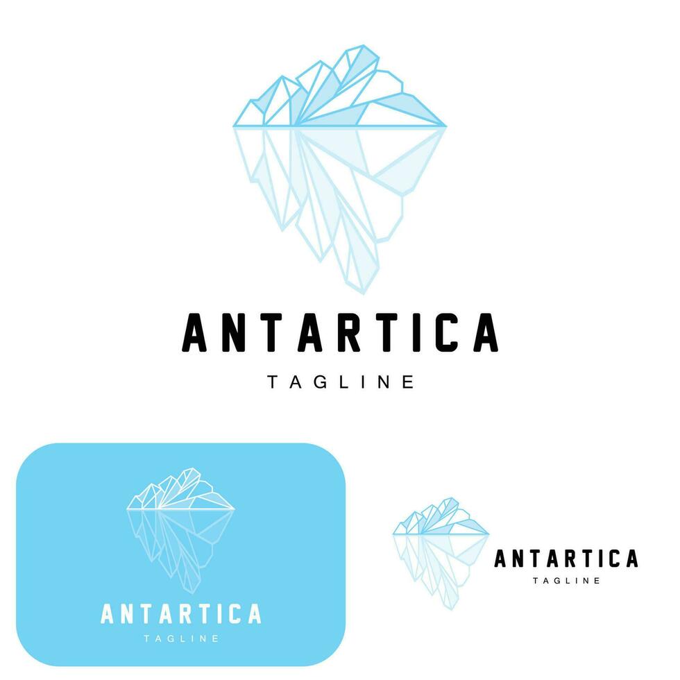 montagna logo, antartico iceberg logo disegno, natura paesaggio vettore, Prodotto marca illustrazione icona vettore