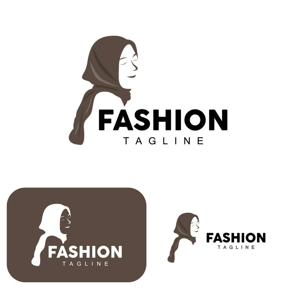 hijab logo, islamico donne moda semplice disegno, musulmano capi di abbigliamento vettore, icona, simbolo, illustrazione vettore