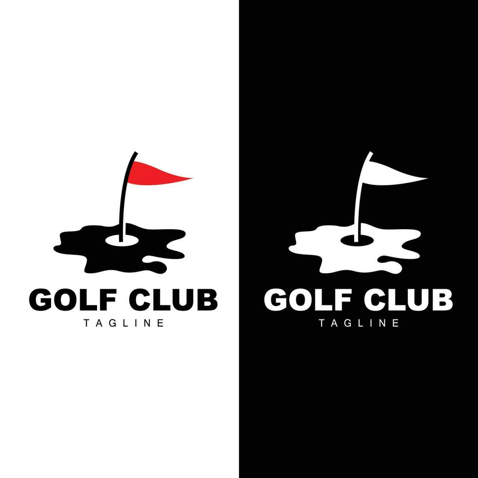 golf palla logo, vettore bastone golf. all'aperto gli sport gioco, disciplina disegno, icona modello