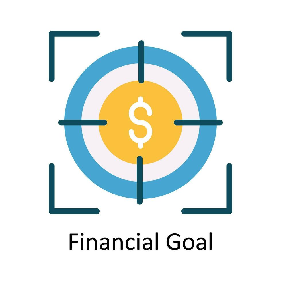 finanziario obbiettivo vettore piatto icona design illustrazione. finanza simbolo su bianca sfondo eps 10 file