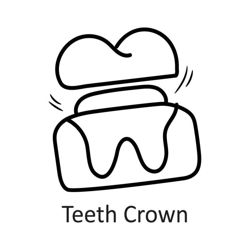 denti corona vettore schema icona design illustrazione. dentista simbolo su bianca sfondo eps 10 file