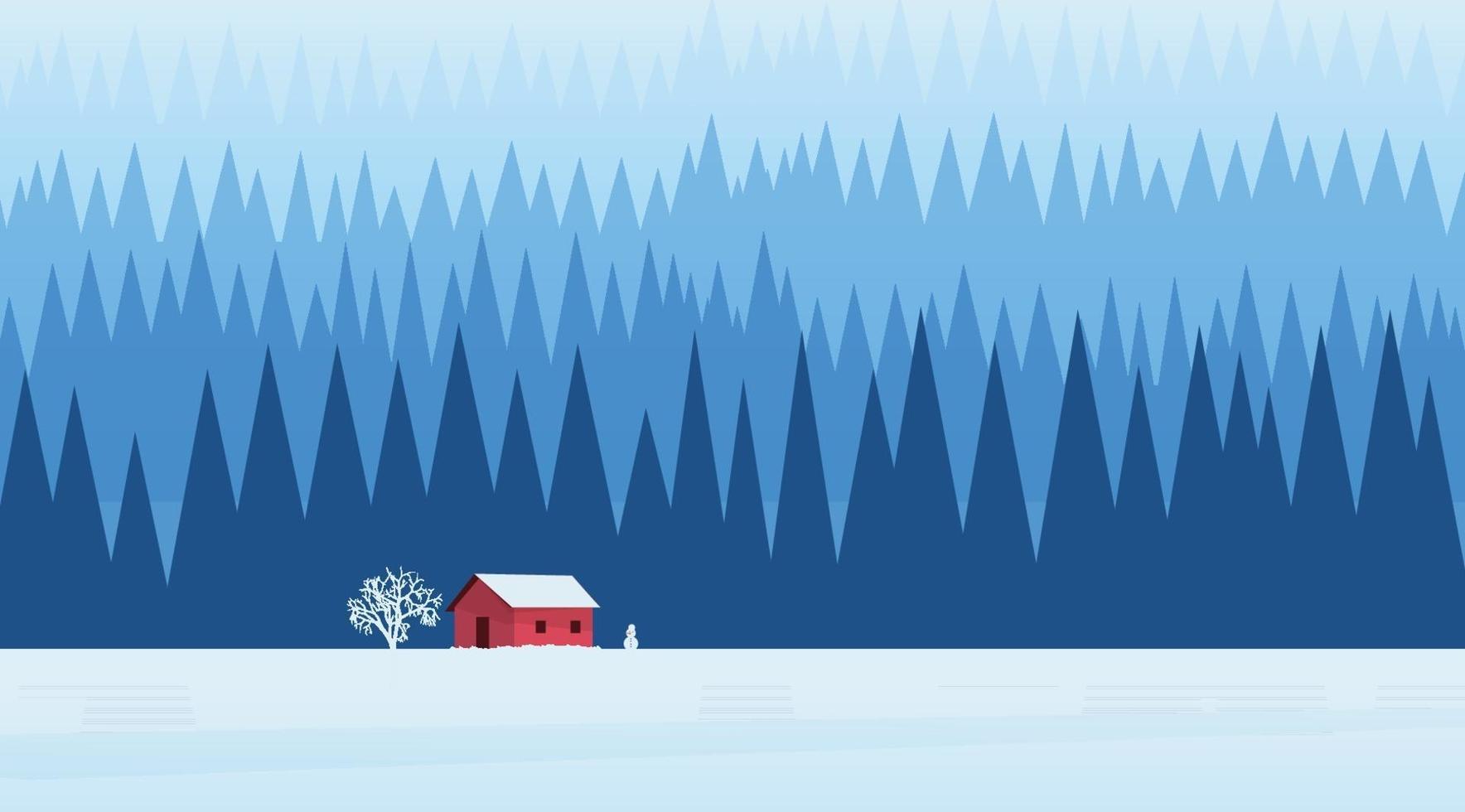 illustrazione di paesaggio minimo minimo invernale vettore