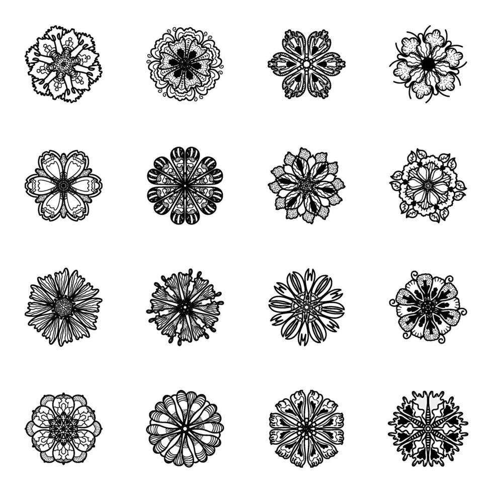 grafica mandala lineare vettore