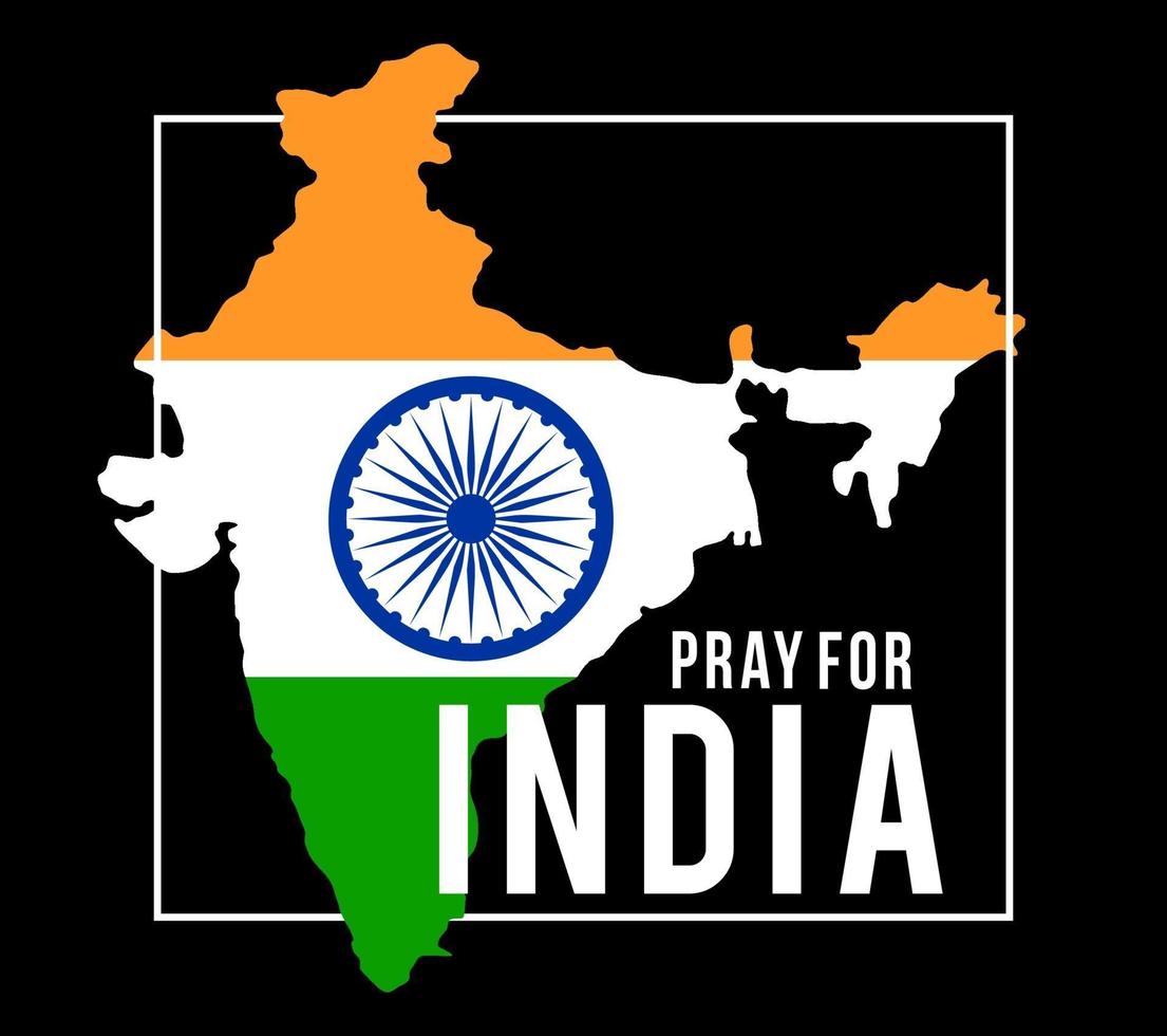 pregate per l'India. bandiera dell'India con testo prega per il concetto di covid 2019 di coronavirus illustrazione vettoriale india