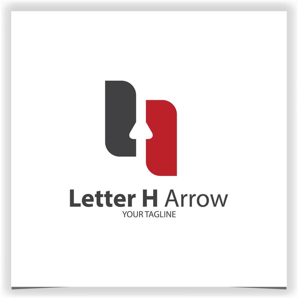 semplice lettera h freccia logo premio elegante modello vettore eps 10