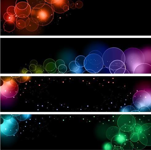 Bandiere di effetto di luce Bokeh vettore