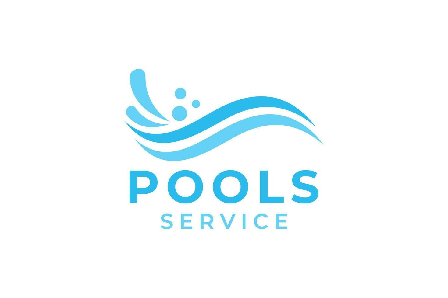 nuoto piscina servizio logo con pulizia piscina e Manutenzione concetto. vettore