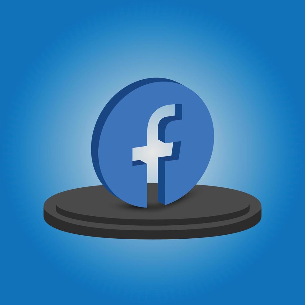 social media 3d icona di facebook vettore