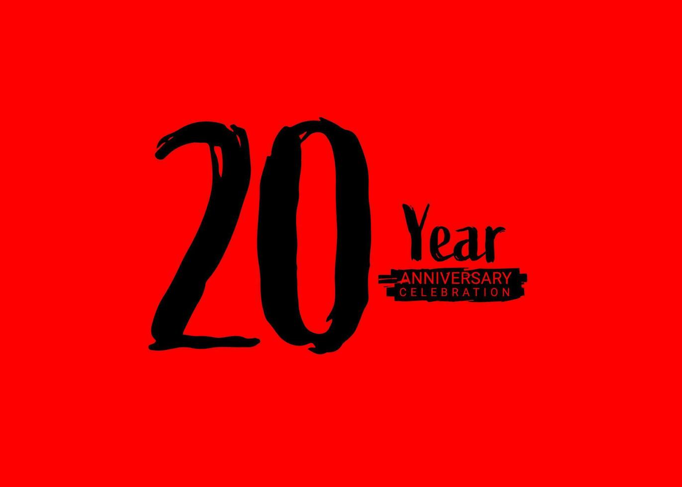 20 anni anniversario celebrazione logo su rosso sfondo, 20 numero logo disegno, 20 compleanno logo, logotipo anniversario, vettore anniversario per celebrazione, manifesto, invito carta