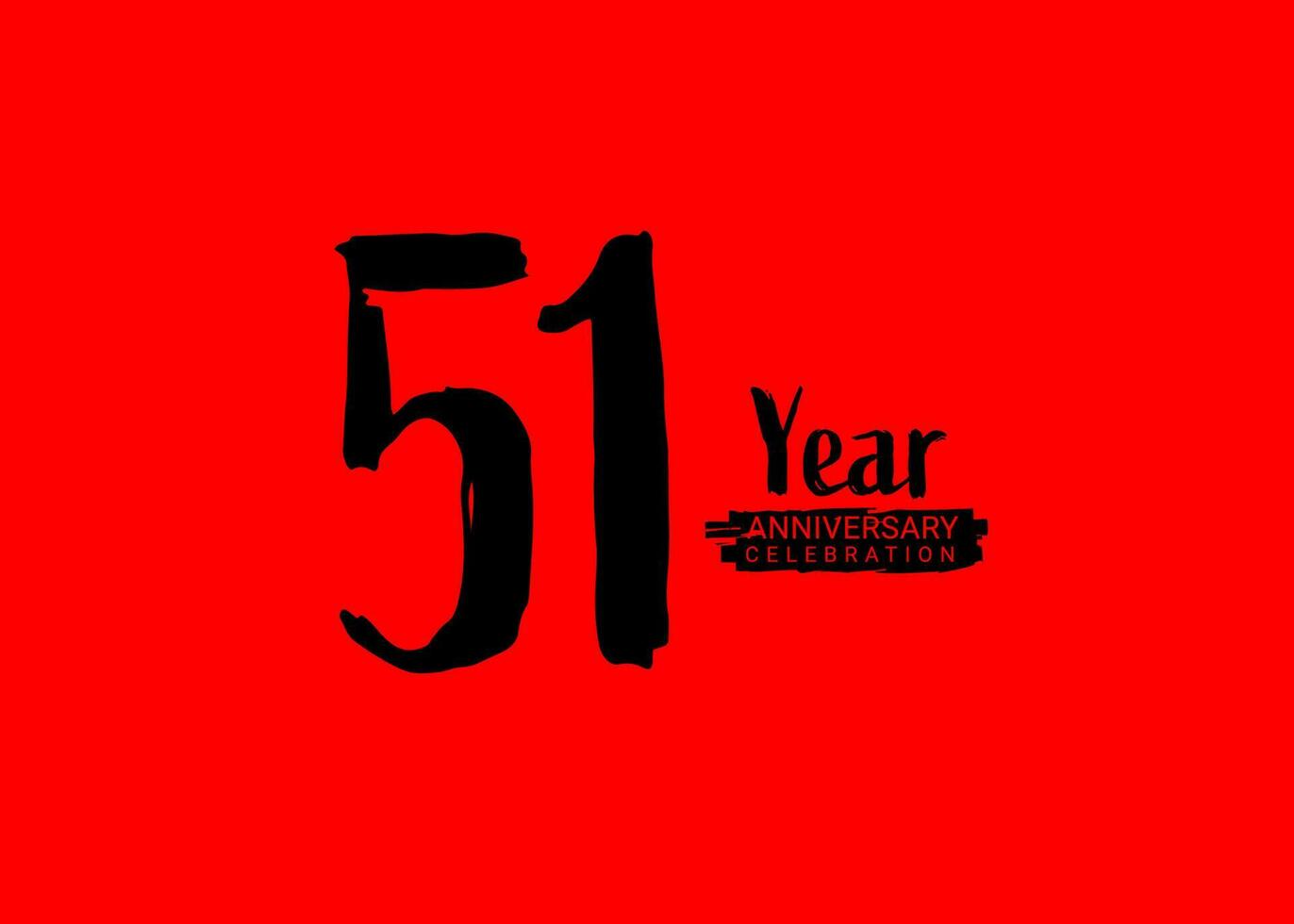 51 anni anniversario celebrazione logo su rosso sfondo, 51 numero logo disegno, 51 ° compleanno logo, logotipo anniversario, vettore anniversario per celebrazione, manifesto, invito carta