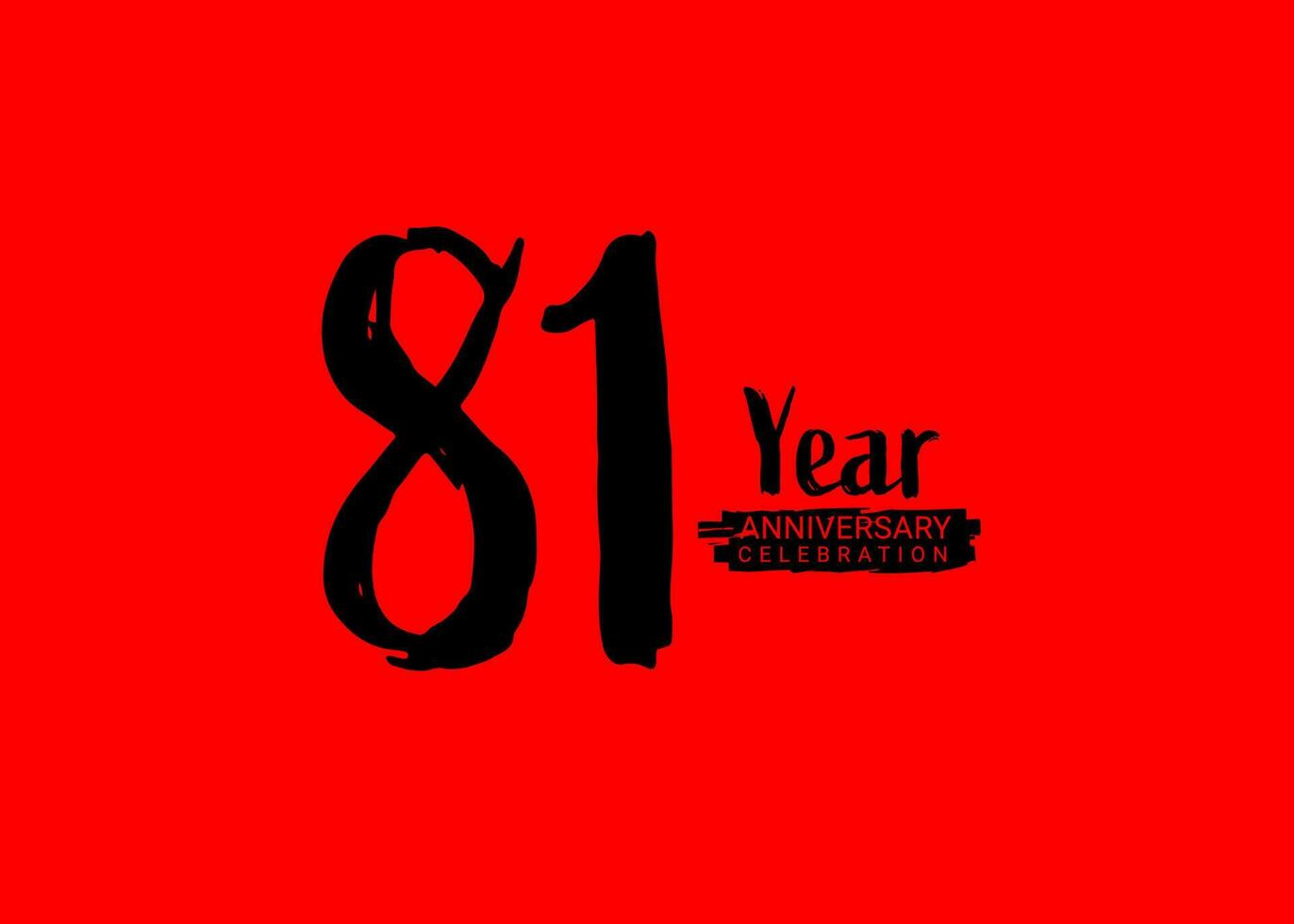 81 anni anniversario celebrazione logo su rosso sfondo, 81 numero logo disegno, 81esimo compleanno logo, logotipo anniversario, vettore anniversario per celebrazione, manifesto, invito carta