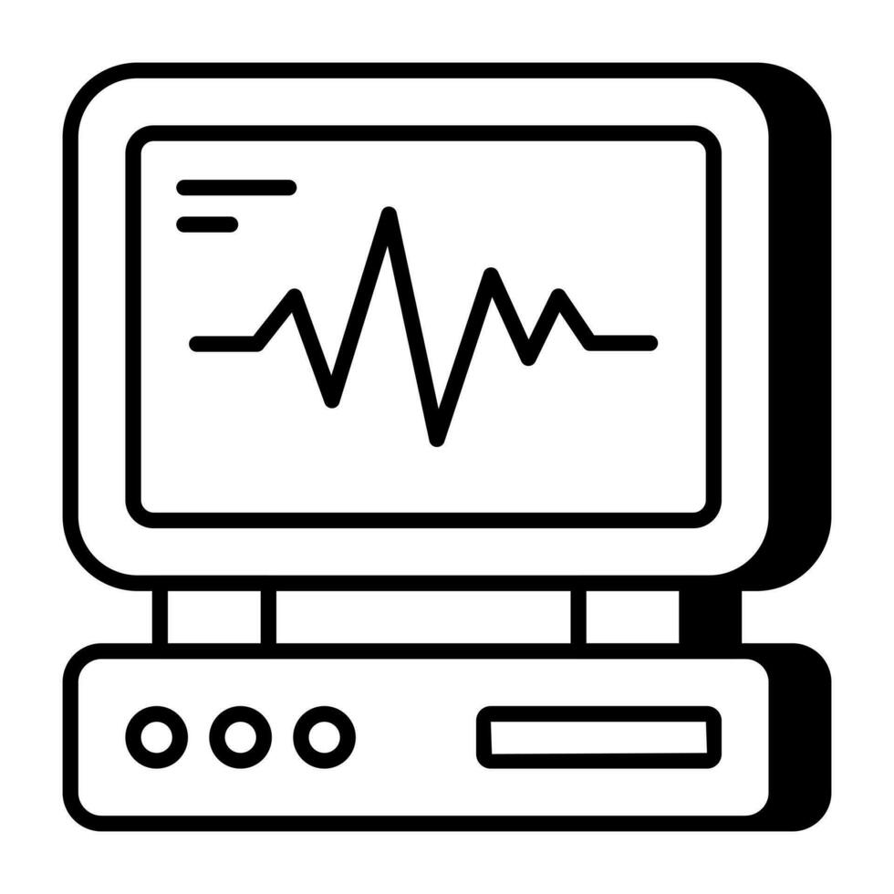 un'icona di design unica del monitor ecg vettore