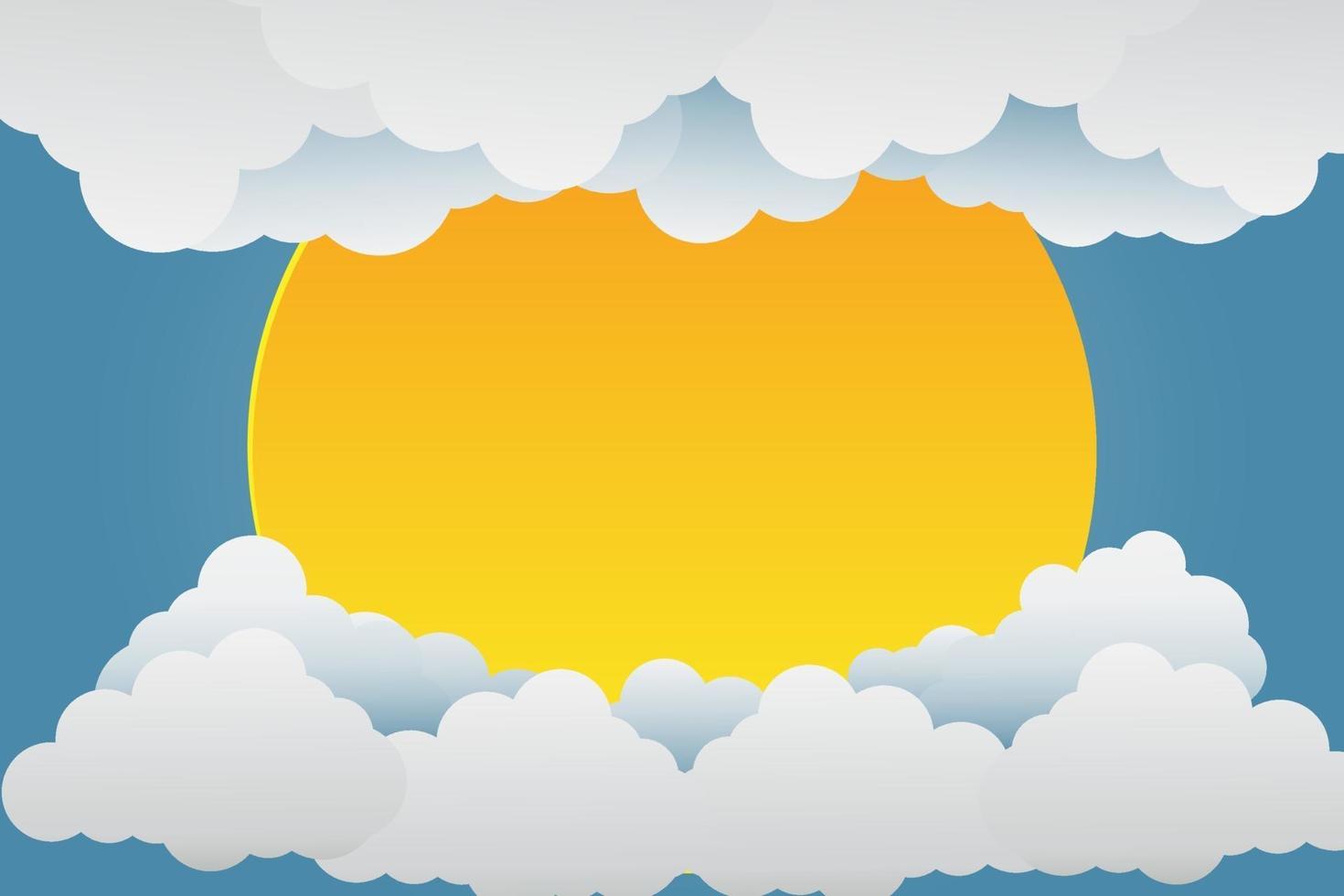 bellissimi tramonti sopra l'illustrazione clouds.paper art.vector vettore