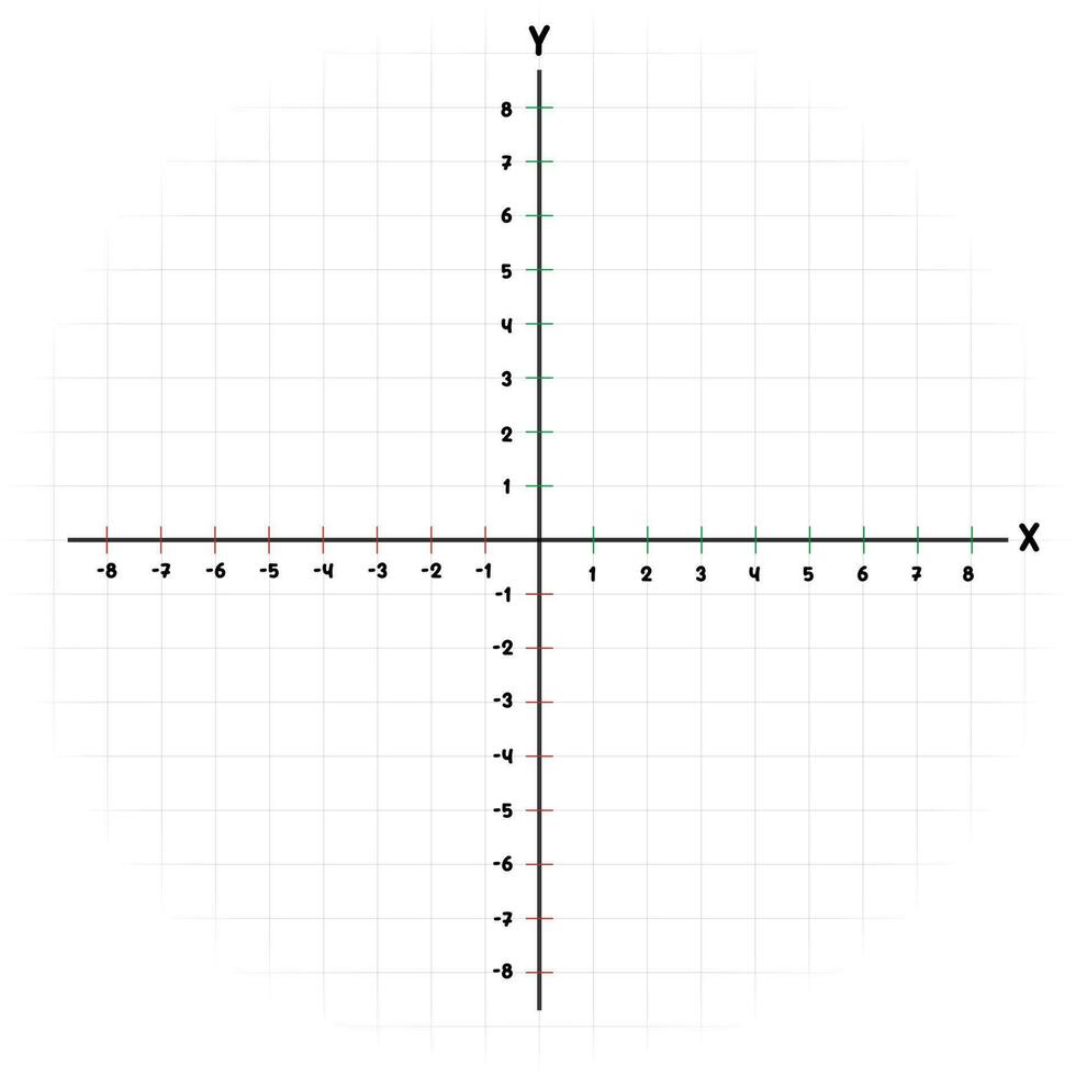 bianca grafico carta con vuoto cartesiano coordinata con nero X asse y asse Linee su bianca sfondo. matematica scala modello. vettore